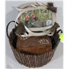 Image 1 : WICKER BASKET WITH ANTLER PICTURE FRAME + WOOD