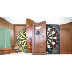 SET OF 2 DARTBOARDS - ONE ELECTRIC SCORING, RUNS