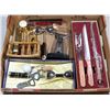 Image 1 : FLAT OF BAR UTENSILS AND CARVING SET