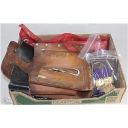 VINTAGE LEATHER TOOL BELT STAMPED IN LEATHER 1000