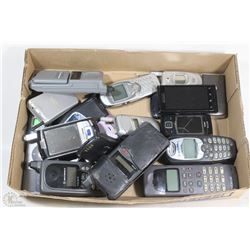 FLAT OF USED CELL PHONES VARIOUS MAKES & MODELS