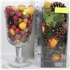Image 1 : LARGE FRUIT BOWL AND VASE WITH FRUIT POTPOURRI