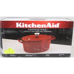 KITCHEN AID PROFESSIONAL 6QT/5.7L CAST IRON OVAL