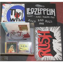 BOX WITH CD'S + BAND PAINTINGS