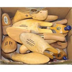 BOX OF 12 WOODEN SHOE TREES