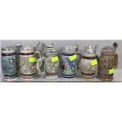 LOT OF 6 AVON COLLECTIBLE BEER STEINS -NUMBERED