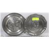 Image 1 : 2 PEWTER PLATES 94% AND 95% MADE IN BELGIUM