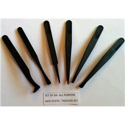 SET OF 6 ANTI STATIC TWEEZERS