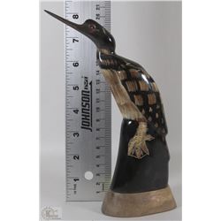 CARVED BUFFALO HORN FIGURINE