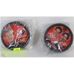 SET OF TWO TEAM CANADA COMMEMORATIVE HOCKEY PUCKS