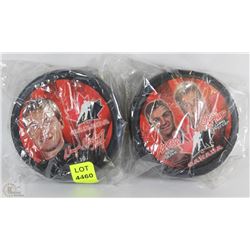SET OF TWO TEAM CANADA COMMEMORATIVE HOCKEY PUCKS