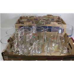 TWO FLATS OF BEER GLASSES