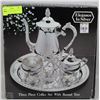Image 1 : ELEGANCE IN SILVER 3PC COFFEE SET WITH ROUND TRAYN