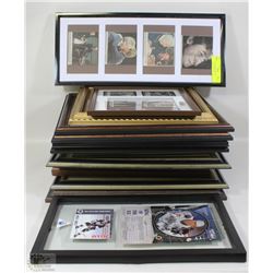 LOT OF 13 FRAMED WAYNE GRETZKY HEADLINES
