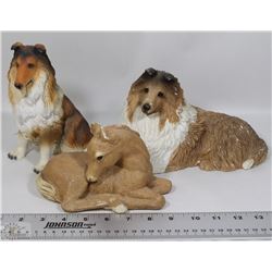 3 SANDCAST ANIMALS IN FLAT