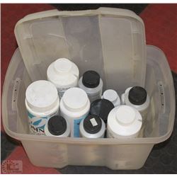 TOTE WITH HOT TUB  AND POOL CHEMICALS