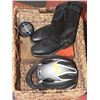 Image 1 : BOX WITH HJC MOTORCYCLE SIZE MEDIUM  HELMET AND BOOTS