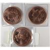 Image 1 : 1 AVDP OUNCE 0.999 FINE COPPER COIN X3