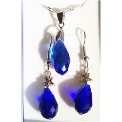 COBALT BLUE SWAROVSKI EARRING/PENDANT