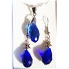 Image 1 : COBALT BLUE SWAROVSKI EARRING/PENDANT