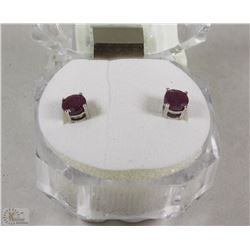 8)NATURAL RUBY ENHANCED  .925 SILVER EARRINGS