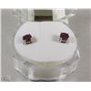 Image 1 : 8)NATURAL RUBY ENHANCED  .925 SILVER EARRINGS