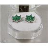 Image 1 : 7)NATURAL ENHANCED EMERALD  .925 SILVER EARRINGS