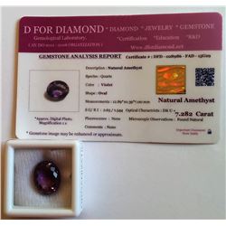7.282 NATURAL OVAL AMETHYST GEMSTONE