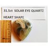 Image 1 : 31.5 CT SOLAR EYE QUARTZ HEART SHAPED