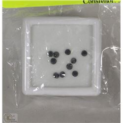 COLLECTION OF 10 BLACK DIAMONDS 1.11 CARATS