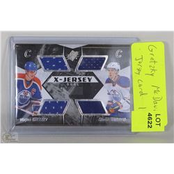 WAYNE GRETZKY AND CONNOR MCDAVID JERSEY CARD