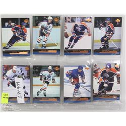 SHEET OF 8 VARIOUS UPPER DECK GRETZKY CARDS