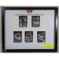 FRAMED EDMONTON OILERS CHAMPIONSHIP LITHOGRAPHIC