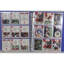 BINDER OF AW SPORTS FOOTBALL CARDS DRAFT PICKS AND