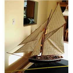 VINTAGE WOODEN SAILING SHIP MODEL
