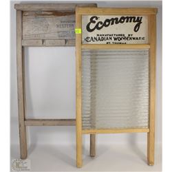 PAIR OF VINTAGE WASH BOARDS -CHIEF BRAND & ECONOMY
