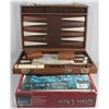 Image 1 : VINTAGE BACKGAMMON GAME AND GLASS CHESS GAME