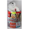Image 1 : COCA-COLA TIN & STUFFED TOY