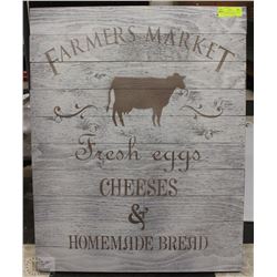 NEW LARGE BARNWOOD LOOKING WALL HANGING "FARMERS