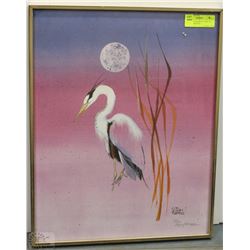 FRAMED PAINTING OF A BIRD  BY SYDNEY KIRKNESS