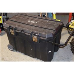LARGE STANLEY TOOLBOX W/ WHEELS - 23" X 23" X 38"