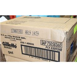 CASE OF 24 GILLETE SERIES GEL SHAVING CREAM