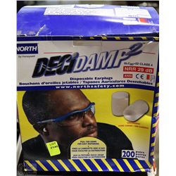 CASE OF 200 PAIRS OF DISPOSABLE EAR PLUGS