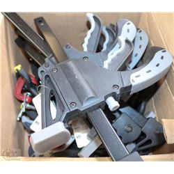 BOX OF ASSORTED CLAMPS