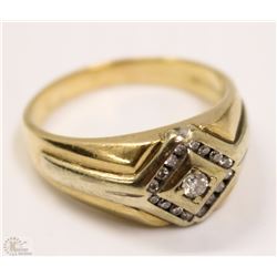 MEN'S GOLD DIAMOND RING - ONE CENTER DIAMOND
