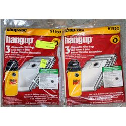 2 BAGS OF SHOP VAC DISPOSABLE BAGS TYPE 0