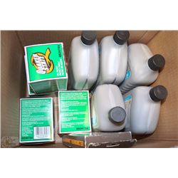 BOX WITH OIL AND OIL FILTERS, THERMOMETER