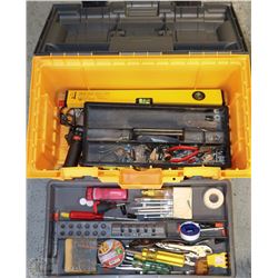 PLASTIC TOOL BOX WITH CONTENTS