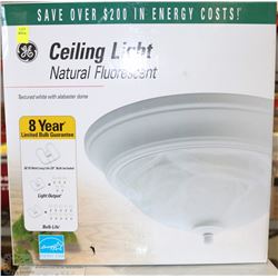 GE CEILING LIGHT NATURAL FLUORESCENT FIXTURE