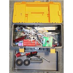 PLASTIC TOOL BOX WITH CONTENTS